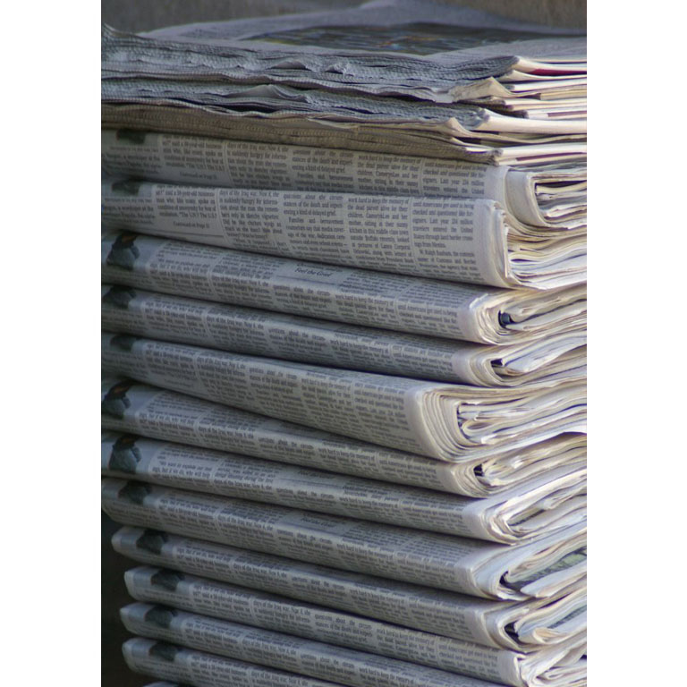 stack of newspapers
