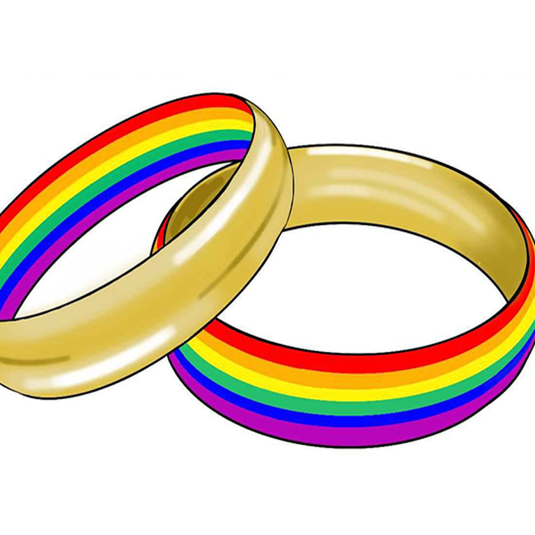 rings depicting marriage equality